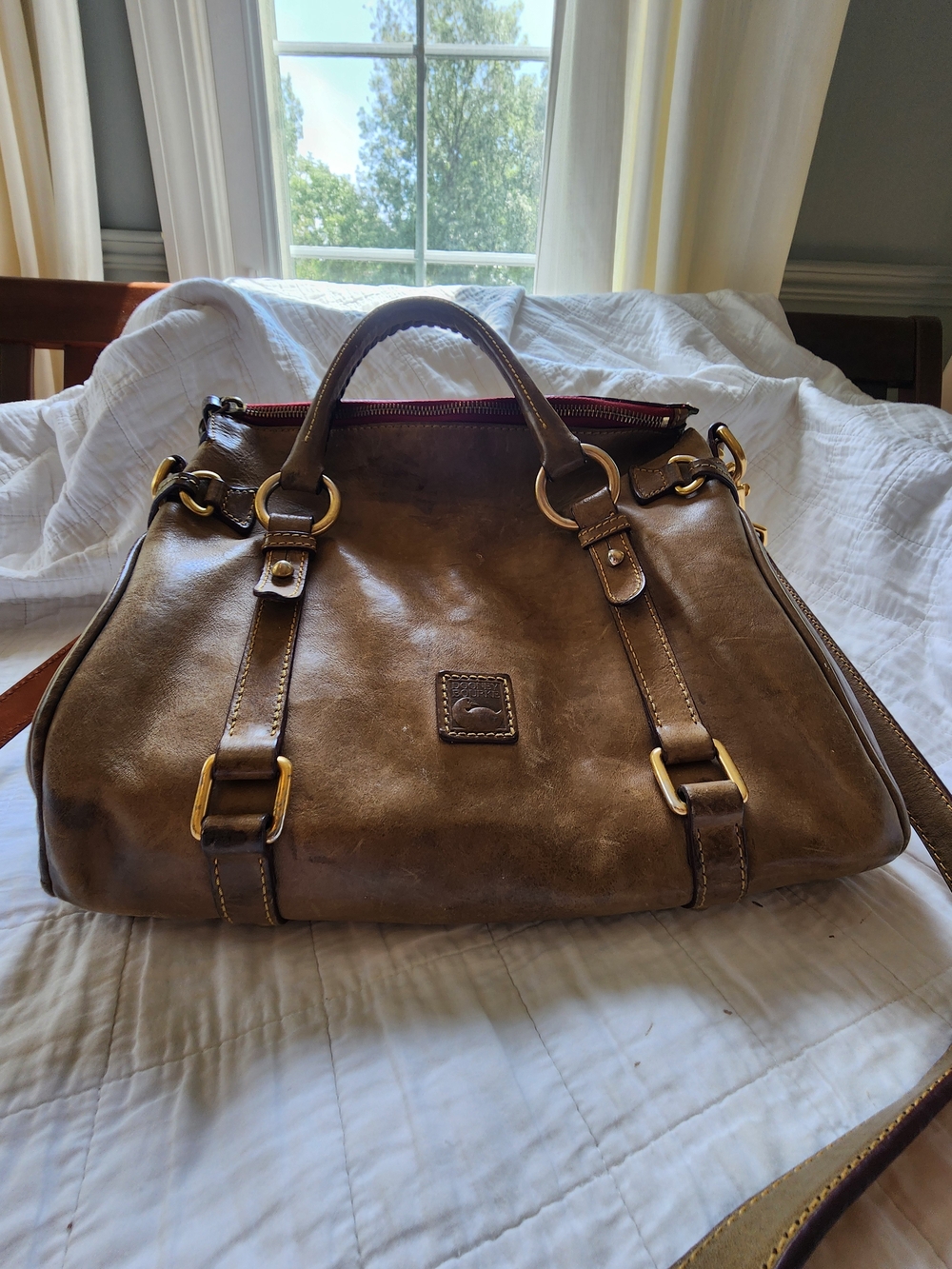 Dooney & Bourke Olive Green Leather Satchel